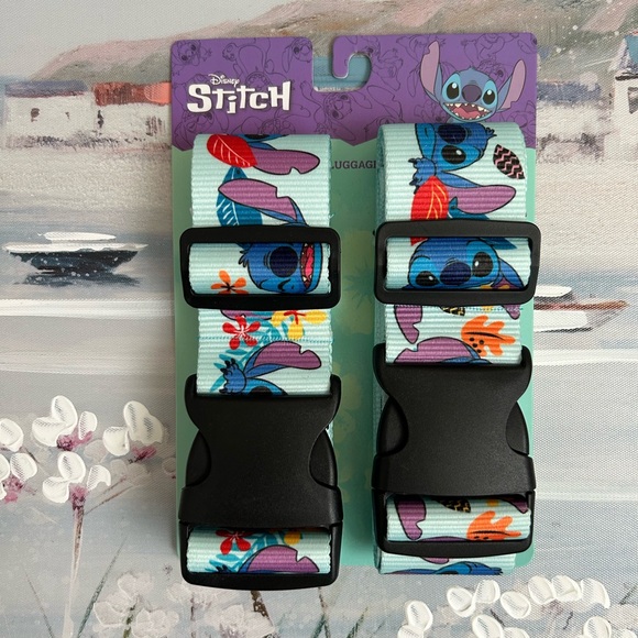 New Disney Stitch Kids 2 Piece Luggage Straps Tropical - Picture 3 of 6